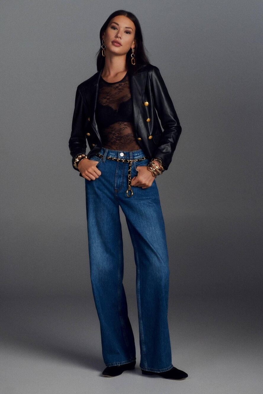FRAME Le High ‘N’ Tight Jeans Women’s 28 Blue High Rise Wide 
Leg Relaxed Denim